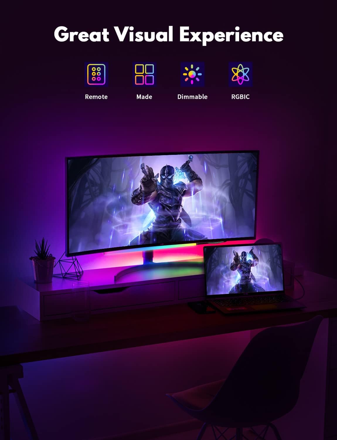AuraDesk RGB Ambient Lighting Kit